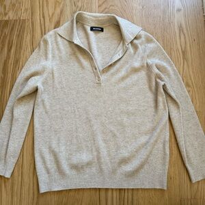 Naadam beige polo knit size small
